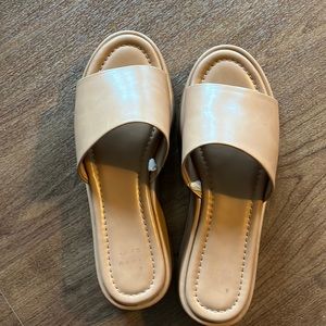Tan platform sandals